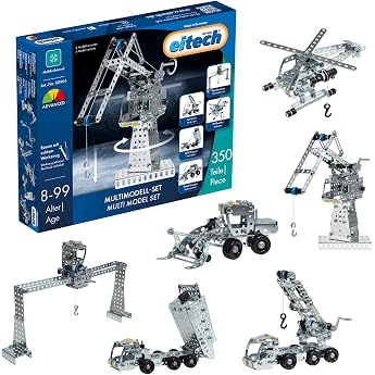eitech Multi Model Set - Metal Construction Kit 00905, 6 Models and 350 Components | Construction toy, construction set child