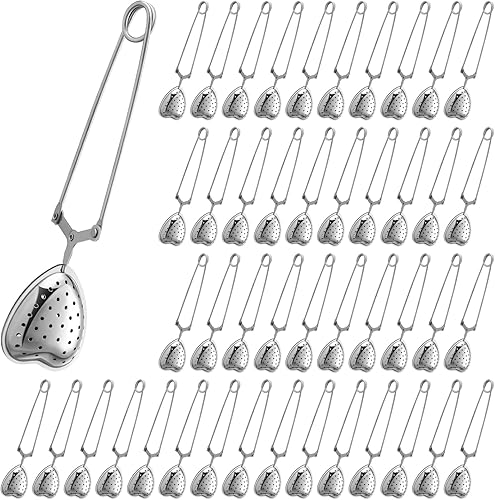 Roshtia Infusor de té de corazón para difusores de té de hojas sueltas, filtros de acero inoxidable, cuchara para regalos de fiesta en el hogar