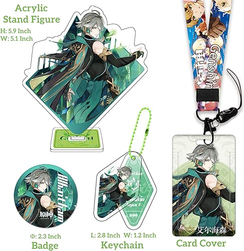 Miniatura 6 de MOTAO Genshin Impact Box Xiao Hu Tao Qiqi - Juego de mercancía - Muñeca, póster, funda de almohada, figura de soporte, pulsera, insignia, llavero,