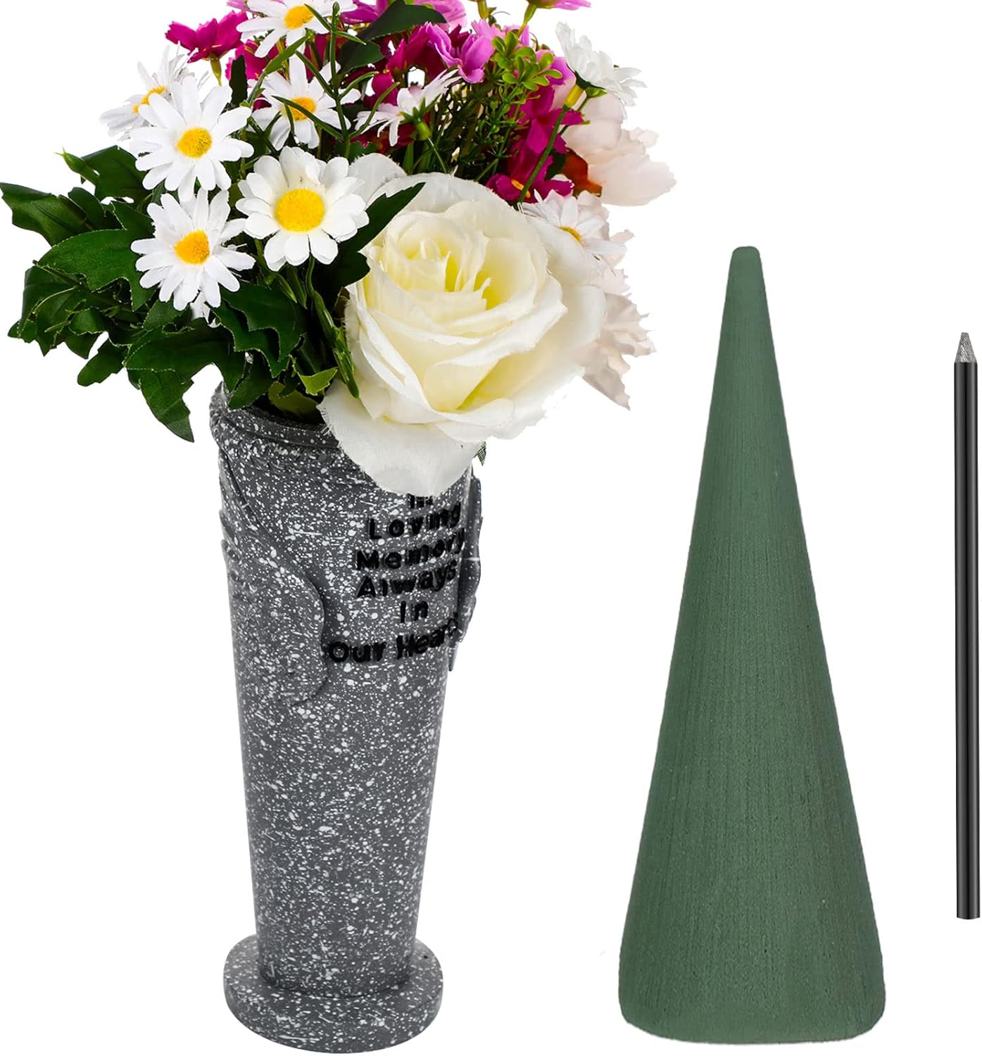 Jinei Cemetary Grave Flower Vase Grave Decorations Gray