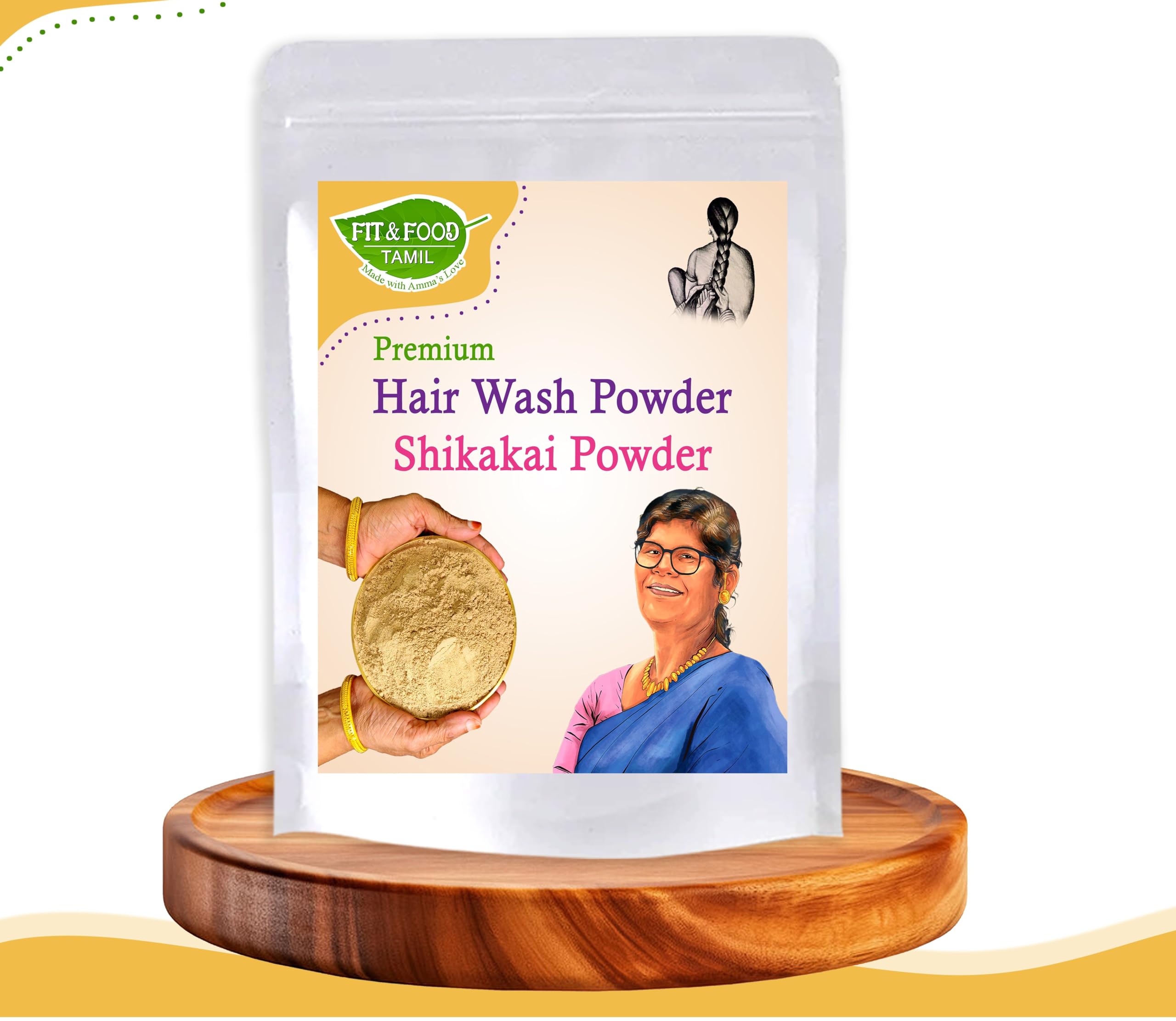 Fit and Food Tamil Premium Shikakai Powder, 250g|16 Herbs Organic Shikakai Powder for Hair Growth|Natural Hair Cleanser|Chemicals Free Hair Care Solution|Foam Free|For All Hair Types|Men & Women-image-15