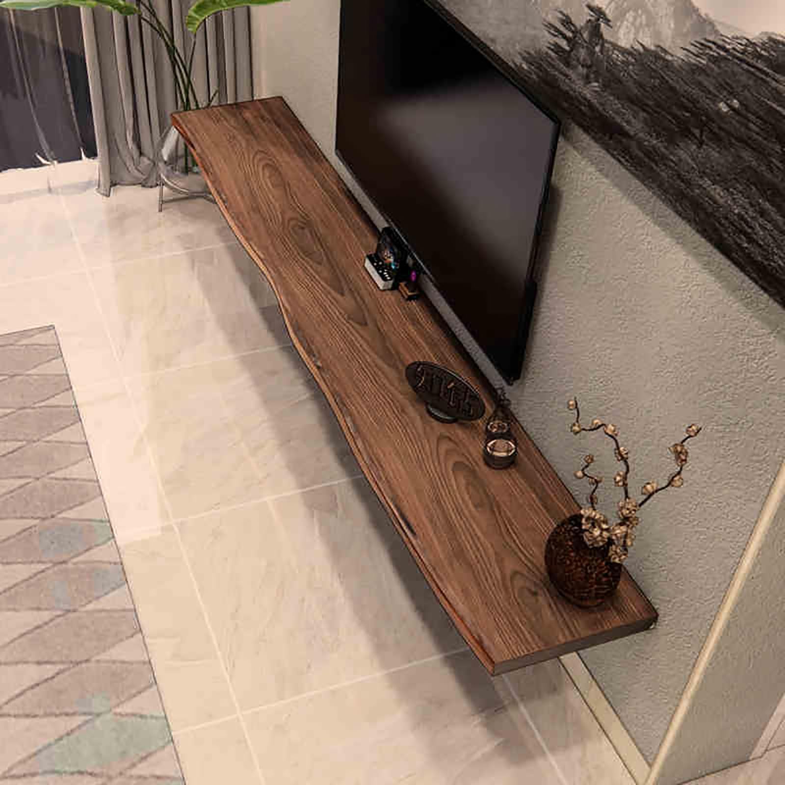 Amazon｜壁掛け ウォールシェルフ テレビの下用のフローティング