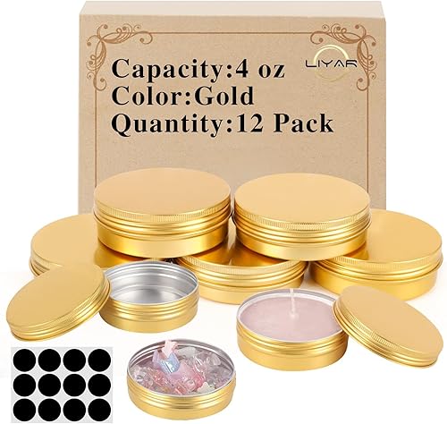 Miniatura 8 de TMO - Latas de 4 onzas con tapa de rosca, latas redondas de acero de aluminio, latas de viaje, latas de almacenamiento, latas de alimentos, latas de