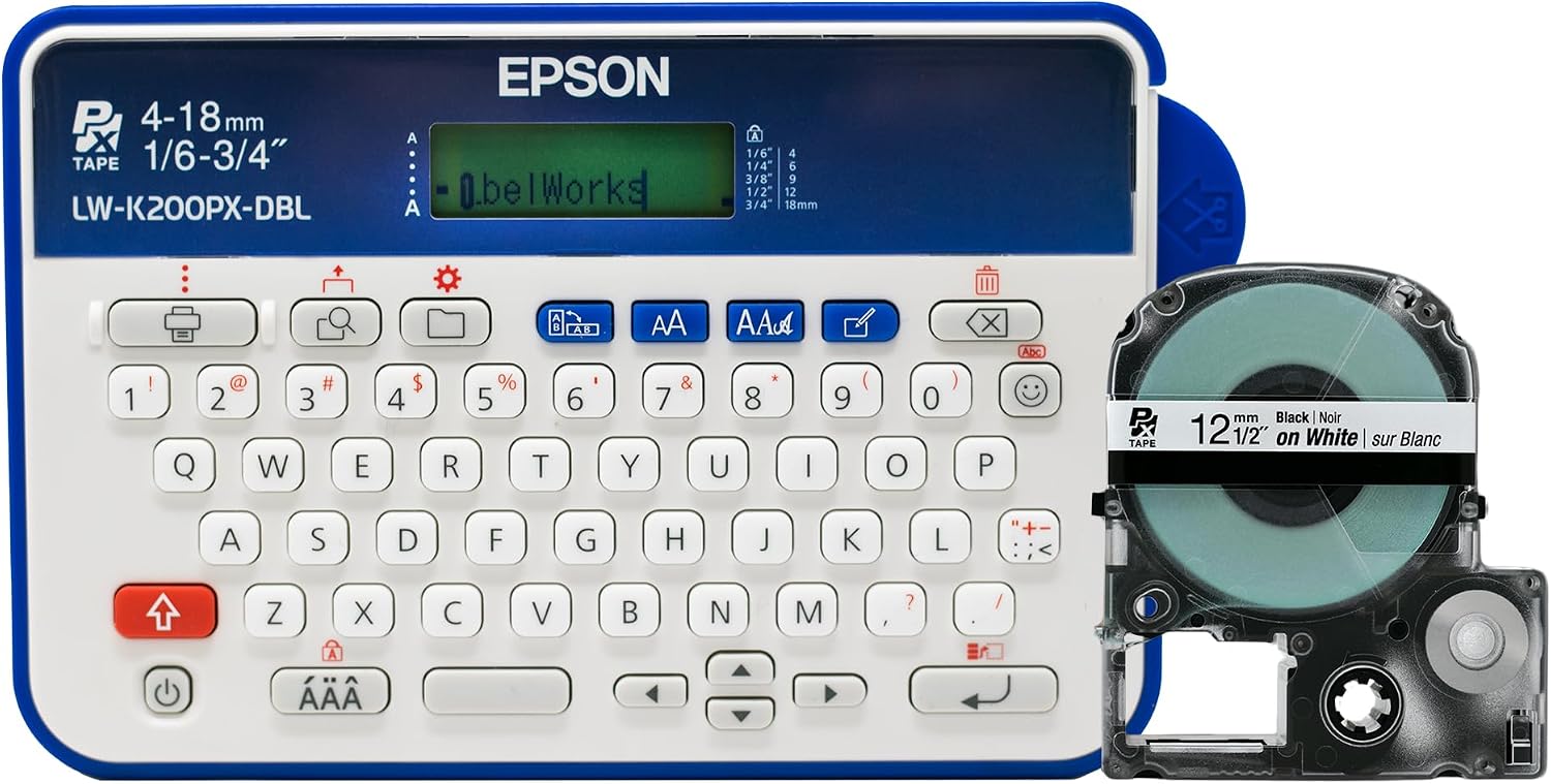 LABELWORKS Epson LW-K200PX-DBL Keyboard Label Maker - Dark Blue