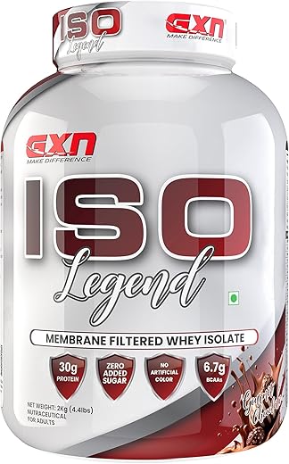 Greenex Nutrition (GXN) Iso Legend 2 kg Whey Protein Powder | 30g Protein | Whey Protein Isolate | Lean Muscle Gain | Gour