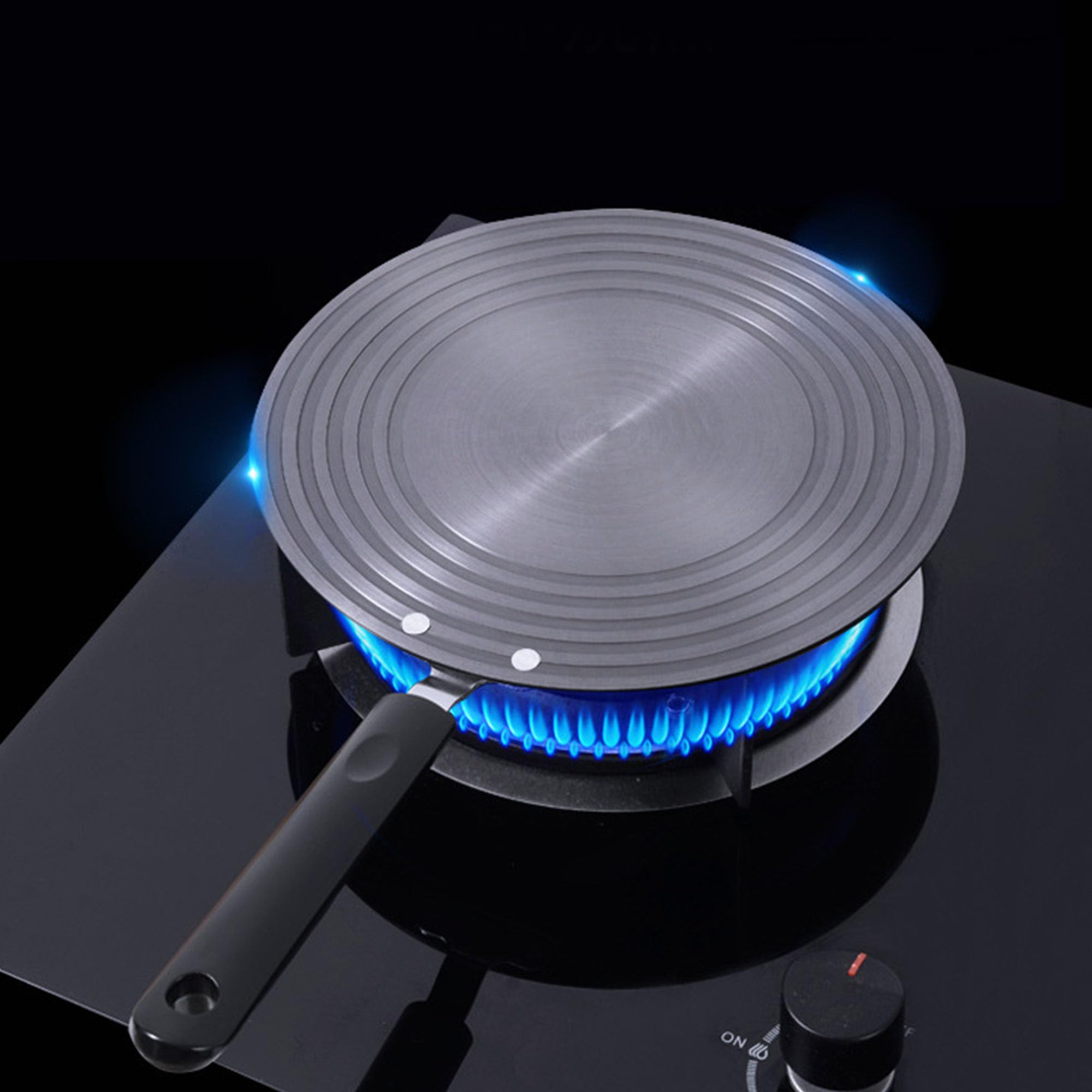 MZSX 4mm thickness Induction Hob Heat Diffuser Ring Plate, calibre 28cm Induction Plate Adapter, Glass Cooktop Heat Diffuser for Electric Gas Glass Stove with Detachable Handle, non-slip