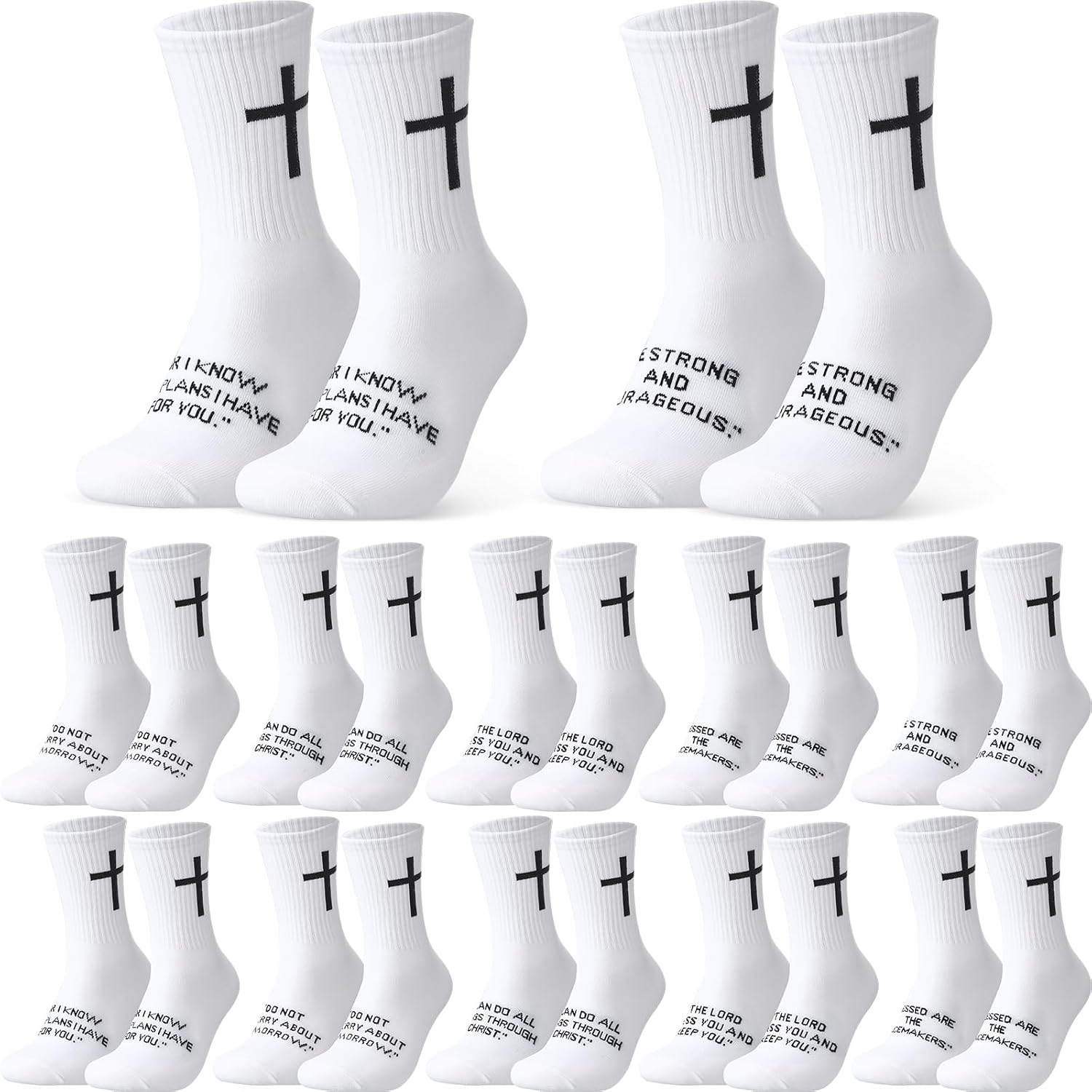 Cutecrop Christian Socks Cross Prayer Socks for Men Birthday Gift for Dad Husband Grandpa