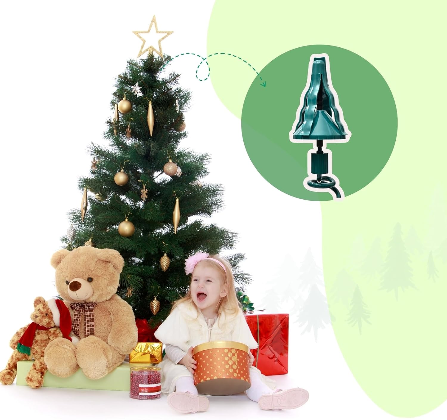 Christmas Tree Topper Holder - Twist-On Universal Christmas Tree Topper Support - Stabilizer with Adjustable Accessory - Fits All Tree Base Types - Image 7