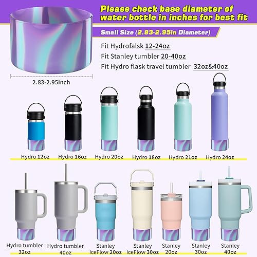 Miniatura 3 de WUQID Paquete de 2 botas de silicona mixtas para Stanley Quencher Adventure de 40 onzas y Stanley IceFlow de 20 onzas y 30 onzas, reduce las