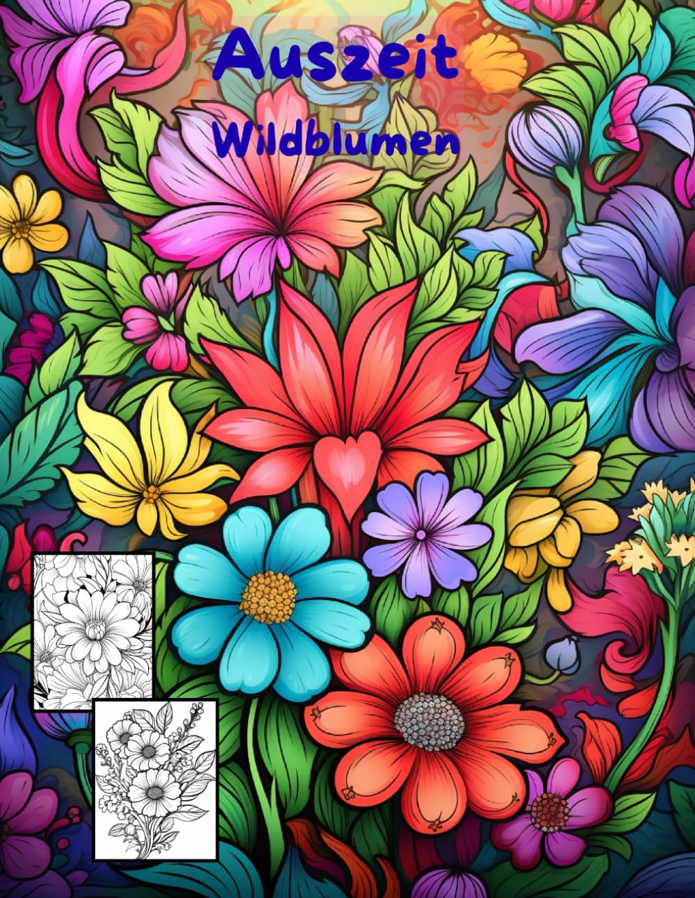 AUSZEIT Wildblumen -Malbuch für Erwachsene -Entspannung und Stressabbau: -Ausmalbilder -nimm dir Zeit -für dich -50 atemberaubende Motive -Anti-Stress