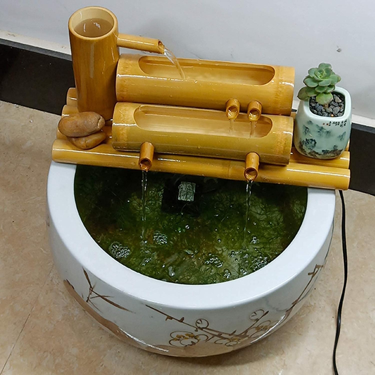Fish Tank Bamboo Fountain Ornaments, Outdoor Garden Circulating Water Decoration, WaterFilter Fountain Ornaments Decoration,80cm