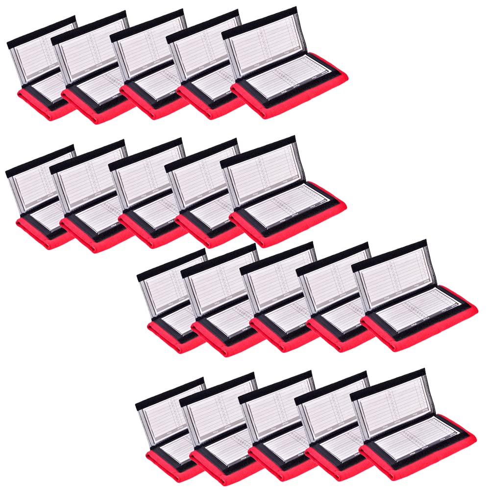 Careworx Playbook Wristband Youth with Triple Windows Perfect for Football Plays, Softball Signs & Baseball (20 Pack) (Red)