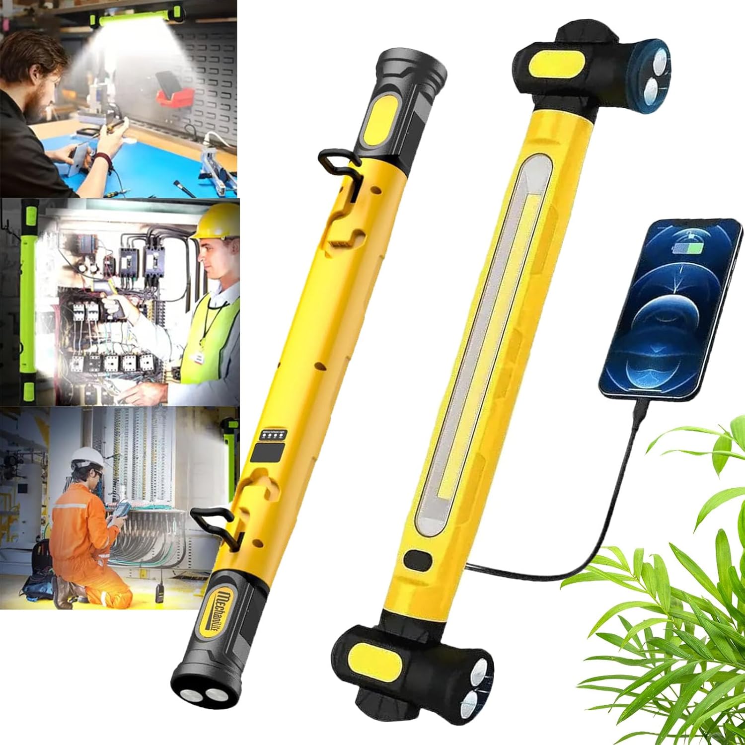3000 Lumens Rechargeable Work Light — Bright, Tough & Built for Every Job, 5200mah Rechargeable Magnetic Work Light, 360-Degree Rotatable Rechargeable Magnetic Underhood Cordless Working Light (C)