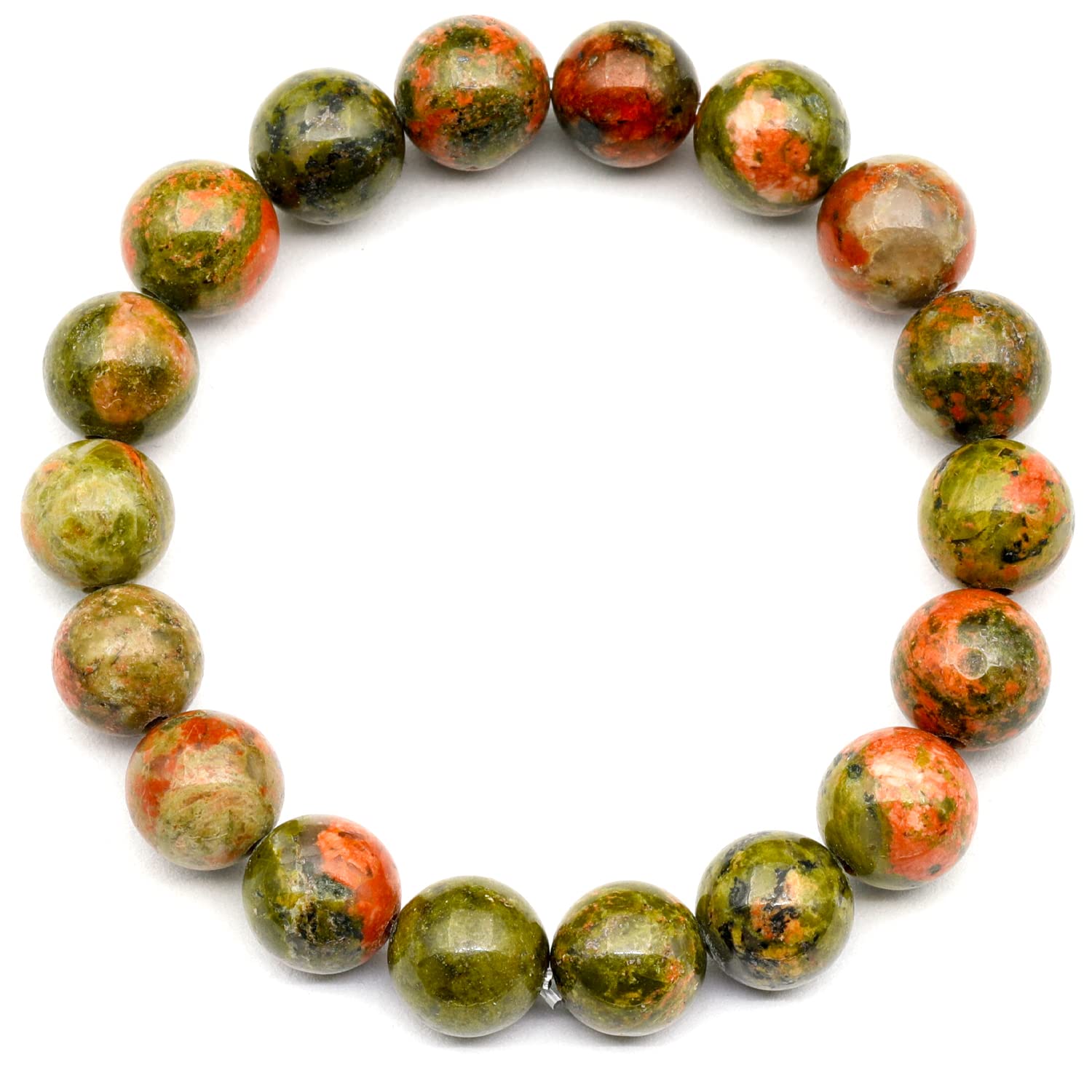 Dehnbares Armband aus natürlichen Unakit-Perlen, echter grüner Kristall, Skorpion, Edelstein elastisch, 8 mm Perlen, Modeschmuck