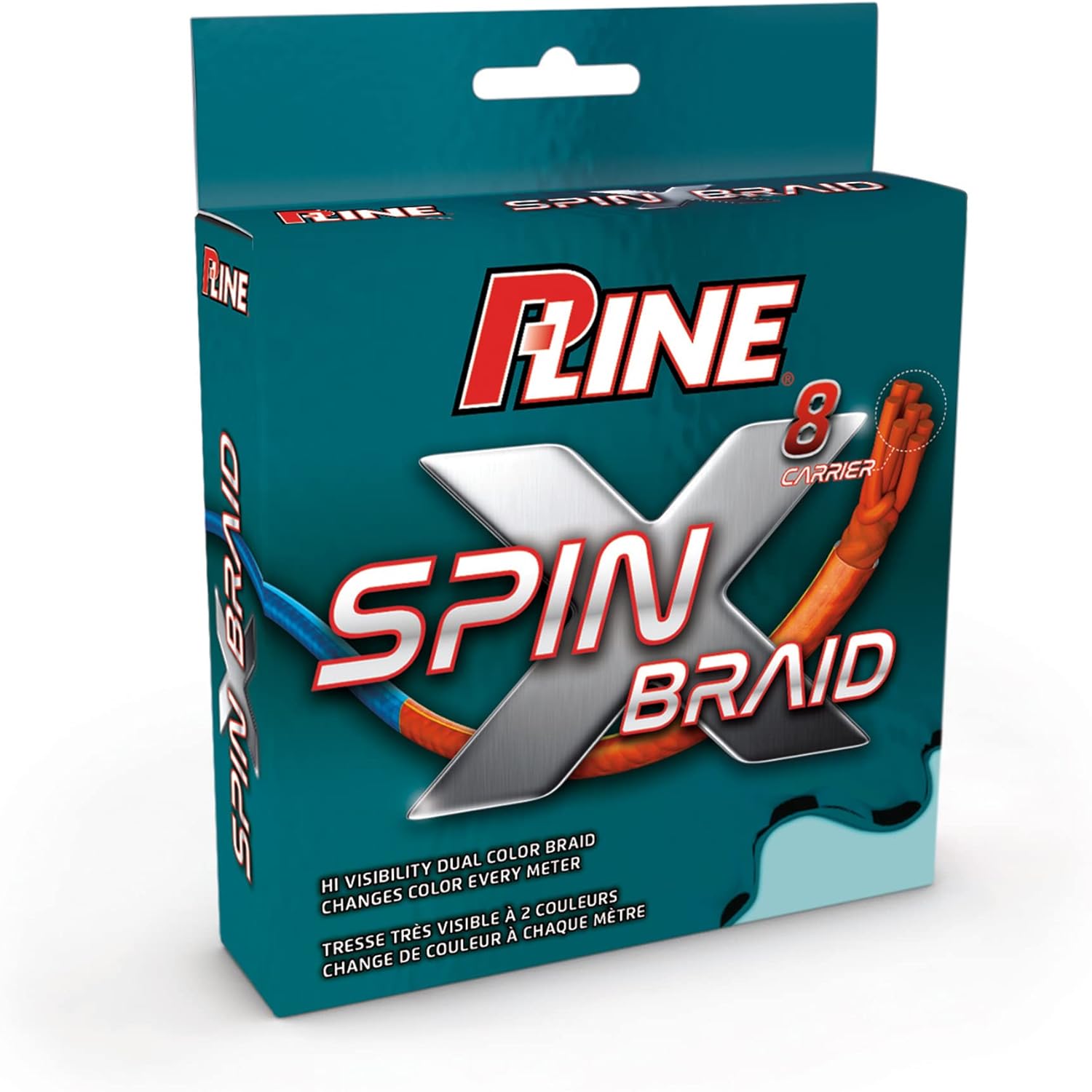 P-Line PSXB8150-8 Carrier Spin X Braid 8 Lb Orange/Blue, Multi,One Size