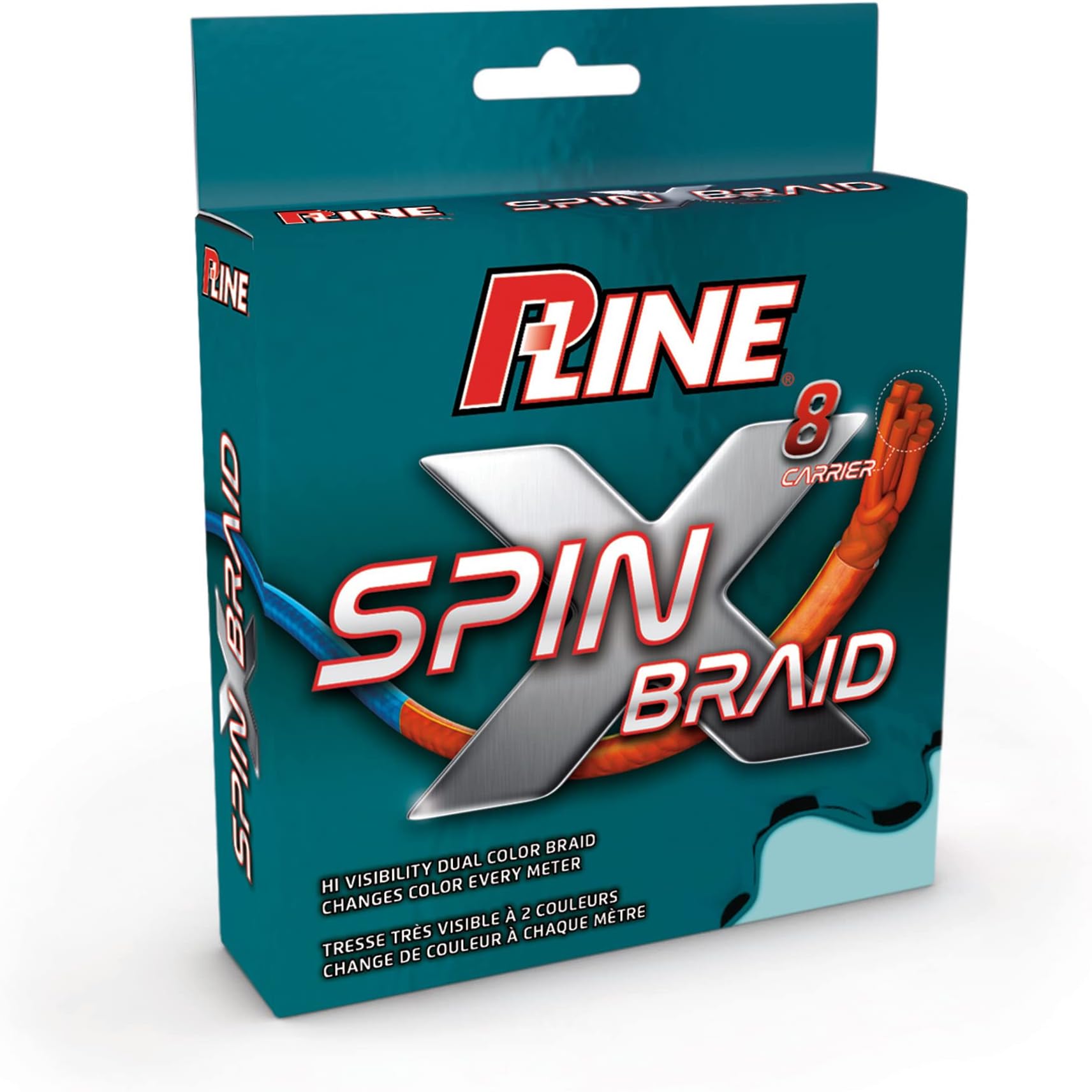P-Line Spin X 8 Carrier Multi Color Soft Round Braid, PSXB8150-12, Orange/Blue