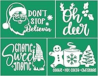 Vista 13 de JAJADO Plantillas autoadhesivas de serigrafía para decoraciones de árboles de Navidad, plantillas de bricolaje para pintar sobre