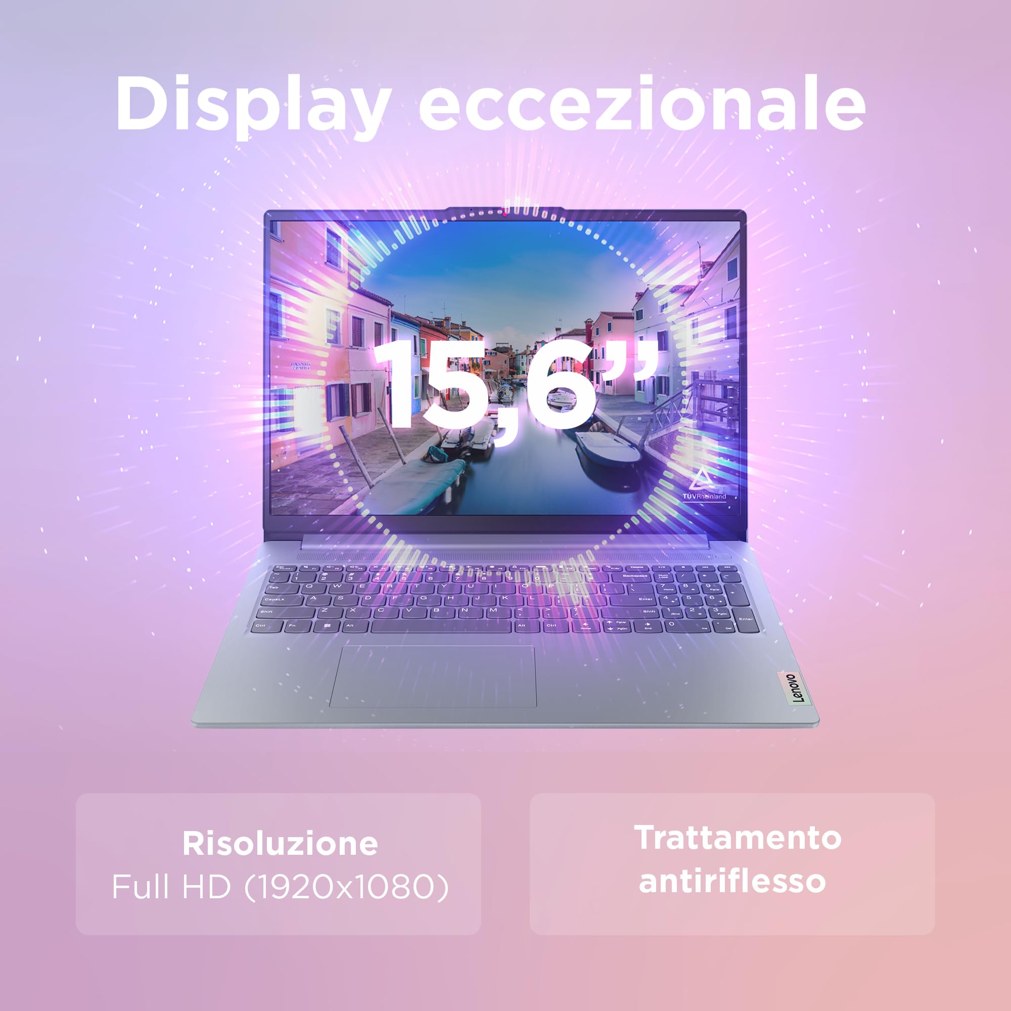 Lenovo IdeaPad Slim 3 Notebook 15" FHD (1920x1080) AMD Ryzen 5, 16GB RAM LPDDR5, 512GB SSD, WiFi 6, Windows 11 Home, Laptop per Lavoro, Studio e Uso Quotidiano - Caricatore non incluso
