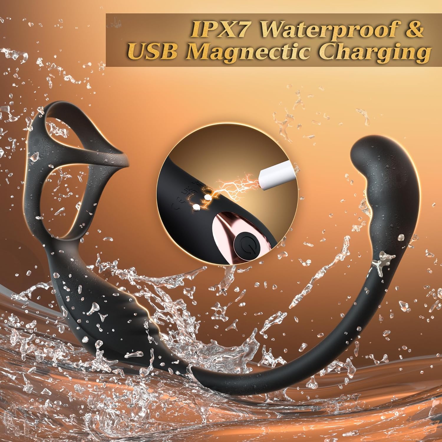Vibratore Anale con anello Pene Lui Sex Toy, Anal Plug Vibratoreper Uomo Professionale, Plug anale-dilatatore uomo, Sex Toys Prostata Vibratore per Uomo Plug Analesex Toy Stimolatore Prostata per Lui