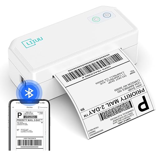 Thermal Shipping Label Printer, 4x6 Bluetooth Label Printer for Shipping Packages Small Business Mailing, Support iOS, Android, Mac, Windows, Chrome, Used for UPS, USPS, Ebay, Etsy, Amazon