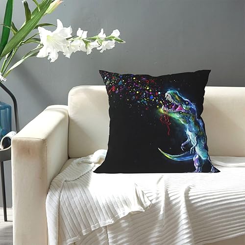 Miniatura 5 de Aimeryup Throw Pillow Covers 16x16 Inch Black Dinosaur Decorative Pillow Covers Cushion Covers cojines decorativos para sala Pillow Cases Cute Throw