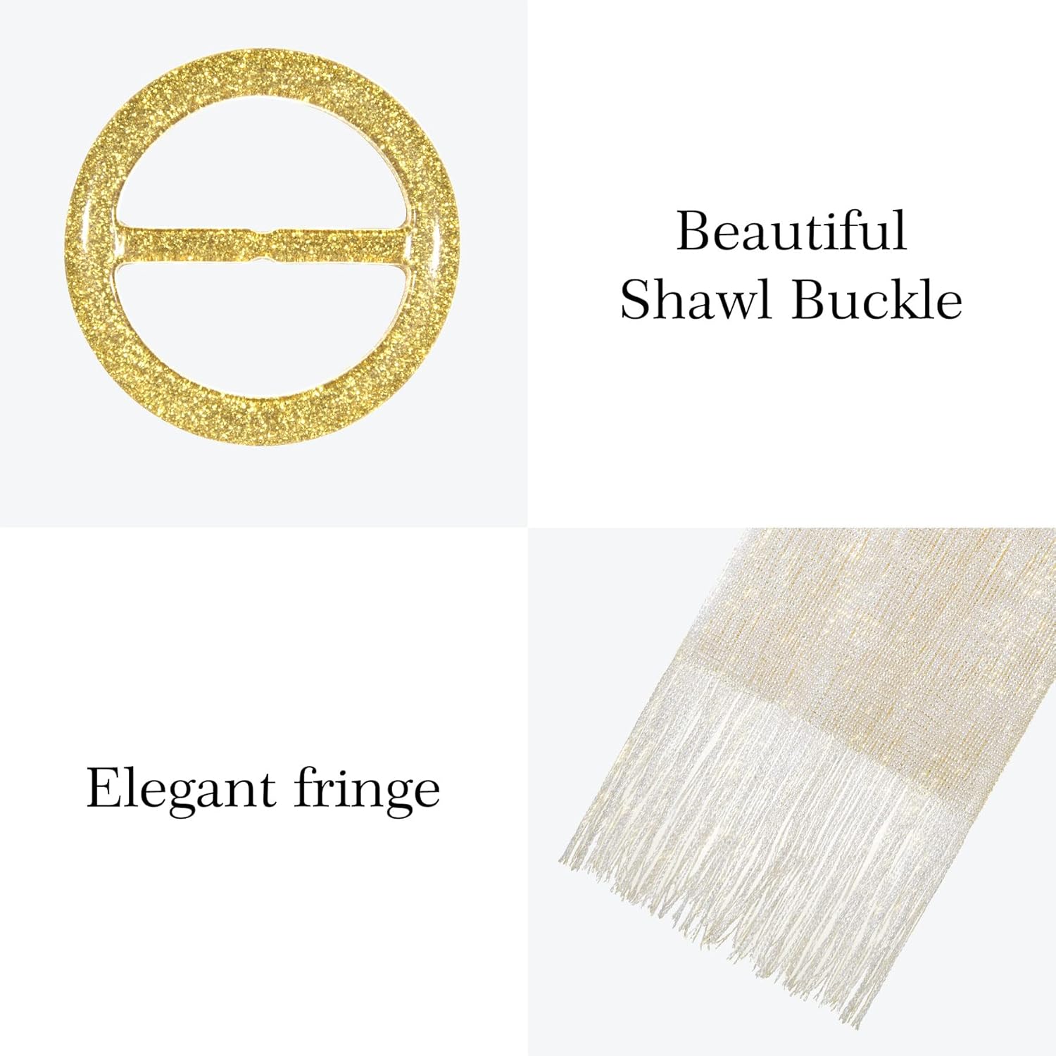 Rheane Shawls and Wraps for Evening Dress, Sparkle Shawls for Women with Buckle - Elegant Wedding Party Formal Shoulder Wrap - Image 6