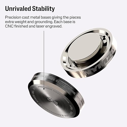 Miniatura 5 de Stanton Series 01 Juego de ajedrez Opening Edition, 34 piezas con bases de metal, blanco y negro, alfombrilla de silicona, tamaño club (base negra