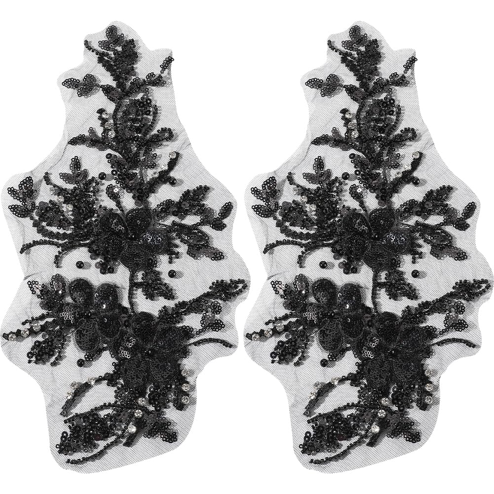 2 Pezzi Applique Fiore 3D In Pizzo Con Strass - Toppa Cucibile O Termoadesiva Per Abiti E Decorazioni - Foto 5