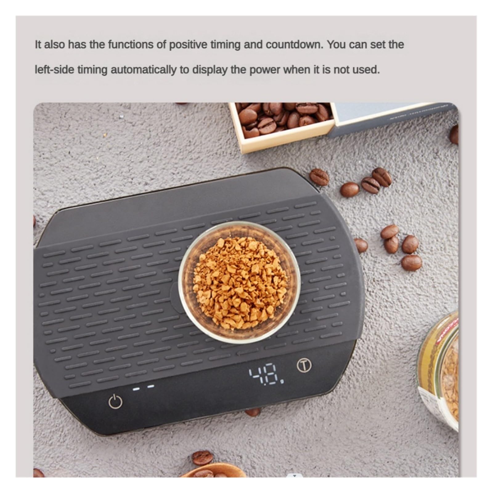 Báscula De Café Con Sincronización Manual, Electrónica, Cocina For El Hogar, Bolsillo Precisión 3KG/0,1g, Espejo Negro Medición Precisa Esfuerzo