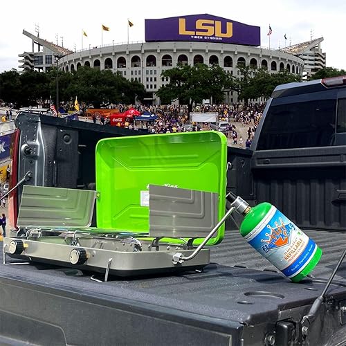 Miniatura 10 de Flame King Tanque cilíndrico de propano vacío recargable de 1 libra, reutilizable, opción de recarga segura y legal, cumple con DOT, 16.4 onzas