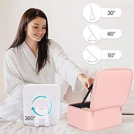 TANTO Makeup Bag With LED Mirror, Travel Makeup Case with Light up Mirror Large Cosmetic Case with 3 Color Lighted Portable Professional Organizer Bag with Adjustable DividersPink