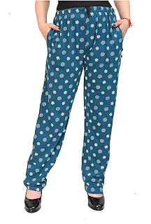 Women’s Regular Fit Cotton Printed Pyjama | Track Pant | Lower | Soft Breathable Fabric | Elastic Waistband | Ankle Length... Price In India