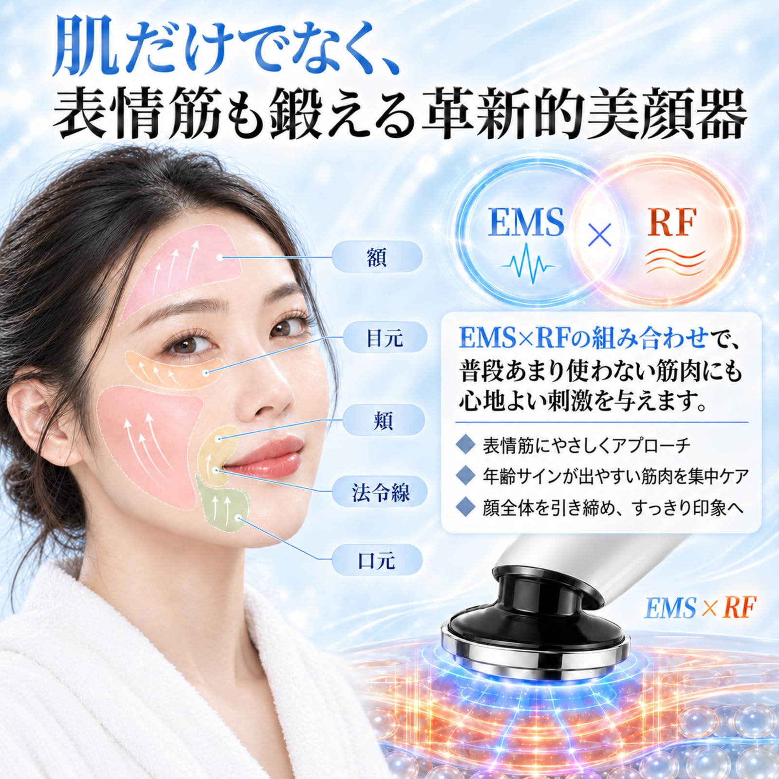 Amazon.co.jp: SONCCI 美顔器 EMS 超音波 導入美顔器 RF美顔器 毛穴