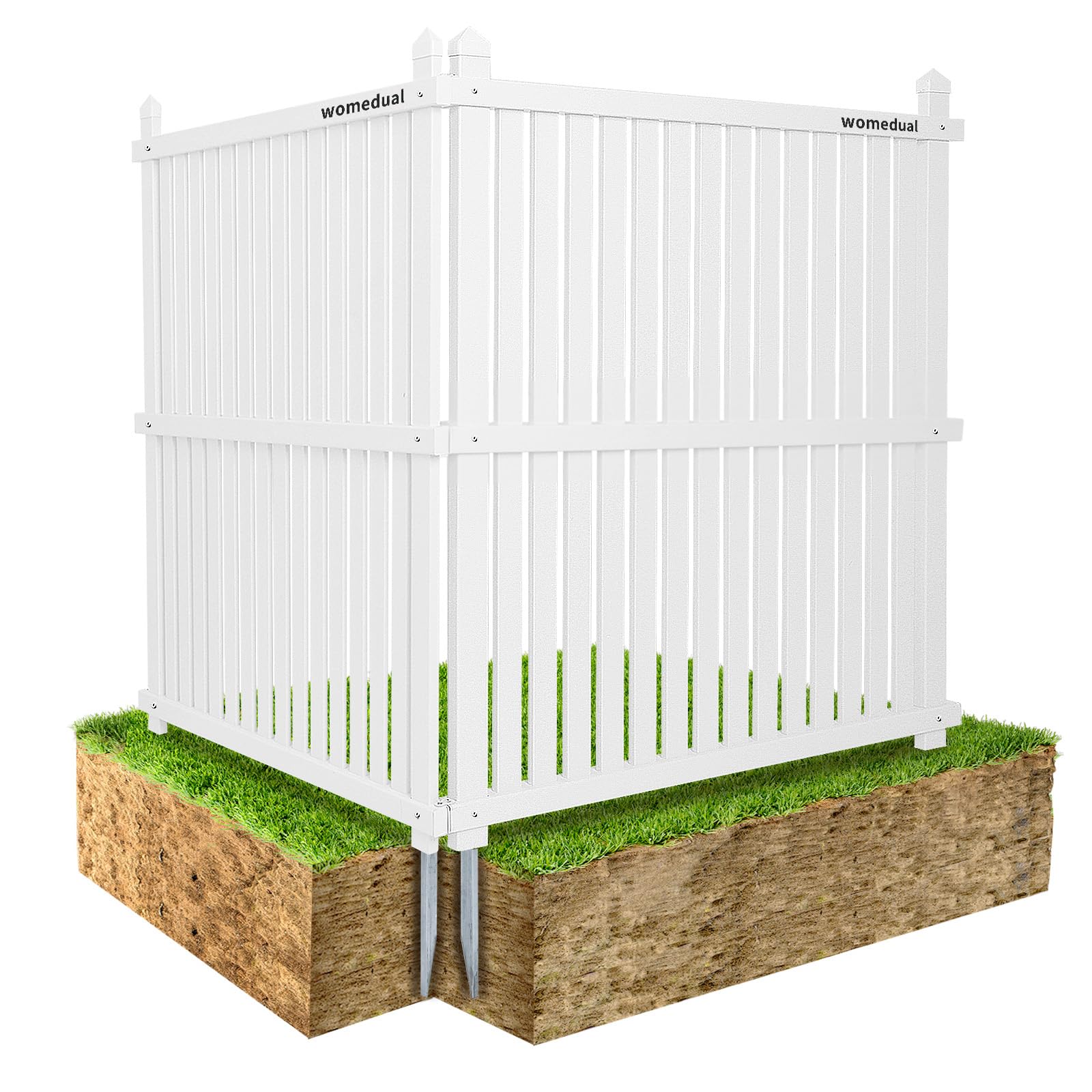 Air Conditioner Fence 2 Panels, 50" W x 50" H Outdoor Trash Can Fence, Easy Assembly Decorative Privacy Screen for AC Units & Pool Equipment