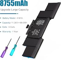 Baterie de schimb BLESYS A1618 pentru laptop MacBook Pro 15 inchi Retina A1398 Late 2013 Mid 2014 2015 A1494 11,36V 8755mAh 99,5Wh 3