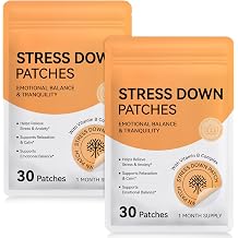 2 Packs Stress & Anxiety Relief, Cortisol Level Support for Women Men, Calming Adhesive Balance Patch for Relaxation & Mood Support, Stress Down Patches for Daily Mental Wellness, Vegan-Friendly