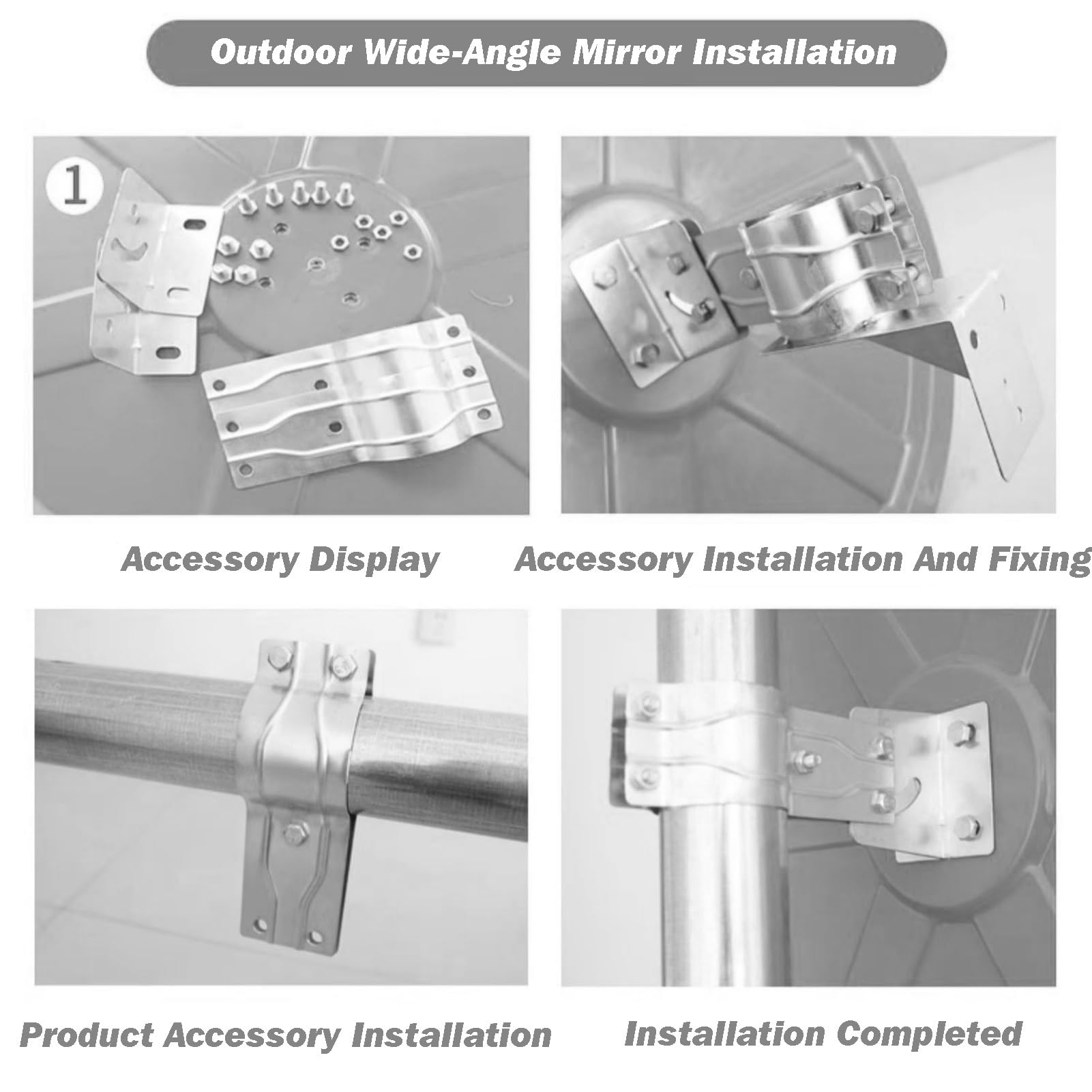 Espejo Convexo de 17,7 Pulgadas, Curvado de Seguridad de Alta definición, Gran Angular Ajustable a 160°, Transparente e irrompible, para Tiendas y garajes (80 x 80 cm)