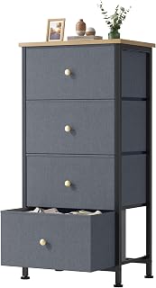 Sweetcrispy Dresser for Bedroom, 4 Drawer Storage Cabinet, Tall Nightstand