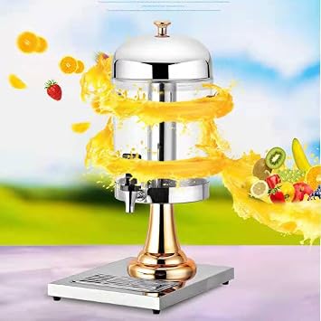 Drink Server Dispenser Stainless Steel Beverage Dispenser with Tap, Cold Hot Juice Dispenser, Large Capacity for Hot Tea, Coffee, Cold Milk, Water, Juice, BeerGold,8L