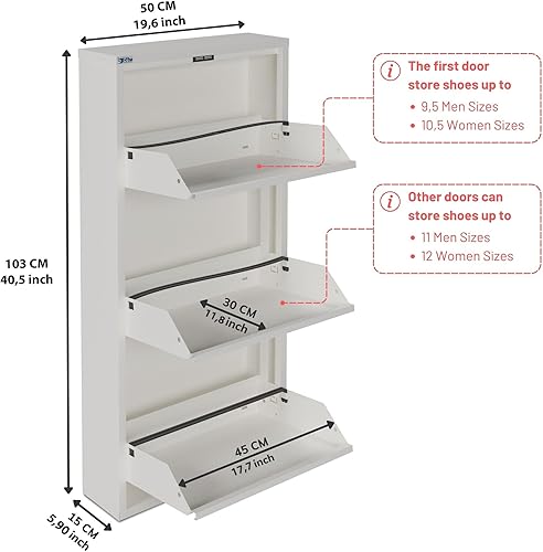 Vista 79 de Gabinete de zapatos de metal de 5 niveles con tapa, organizador de almacenamiento de zapatos duradero para entrada, armario de estante de zapatos