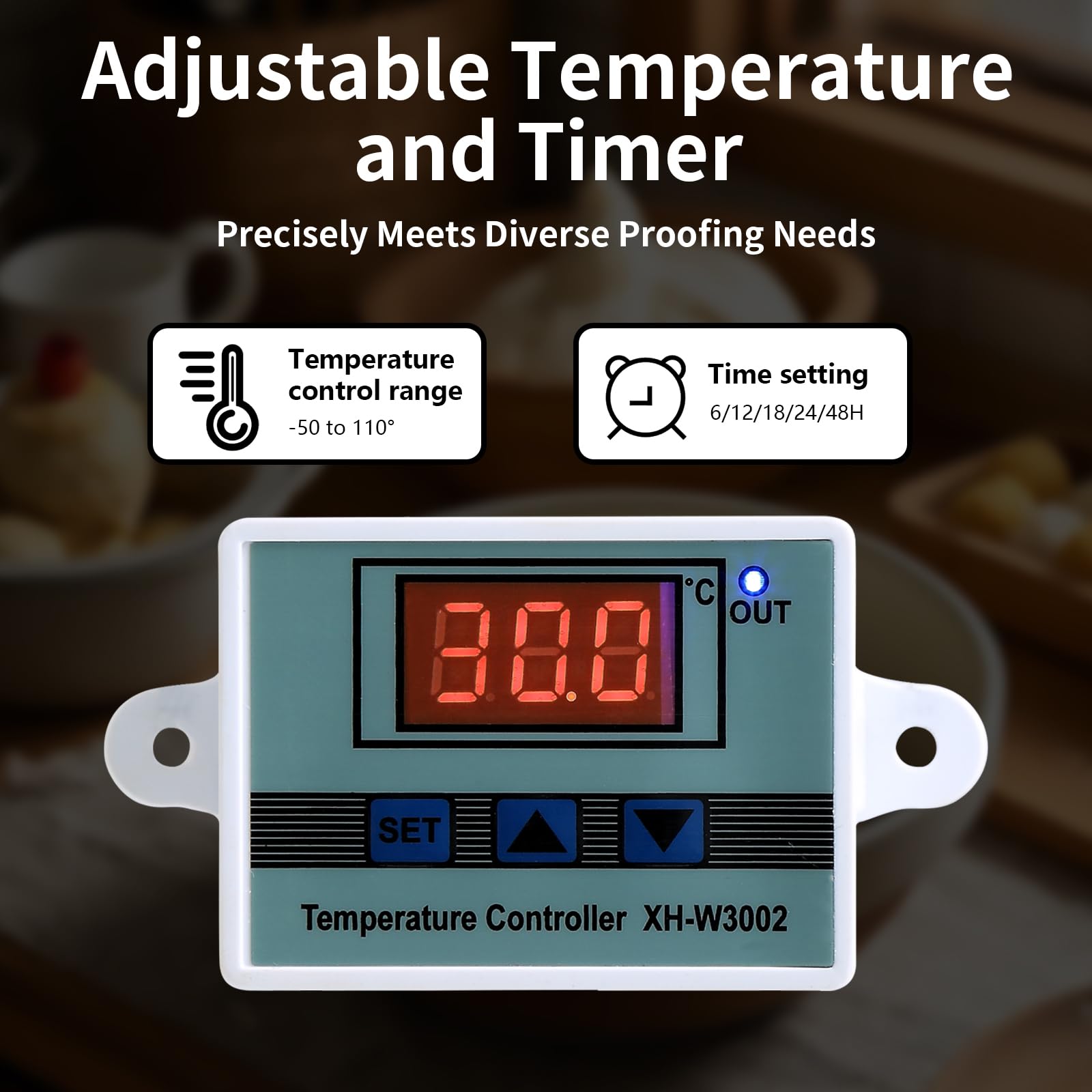Boîte De Levée De Pâte, Armoire de Fermentation Pliable Étuve De Pâte Polyvalente avec Chauffage et Contrôle Précis De La Température Température et Minuterie Réglables Heated Proofing Basket