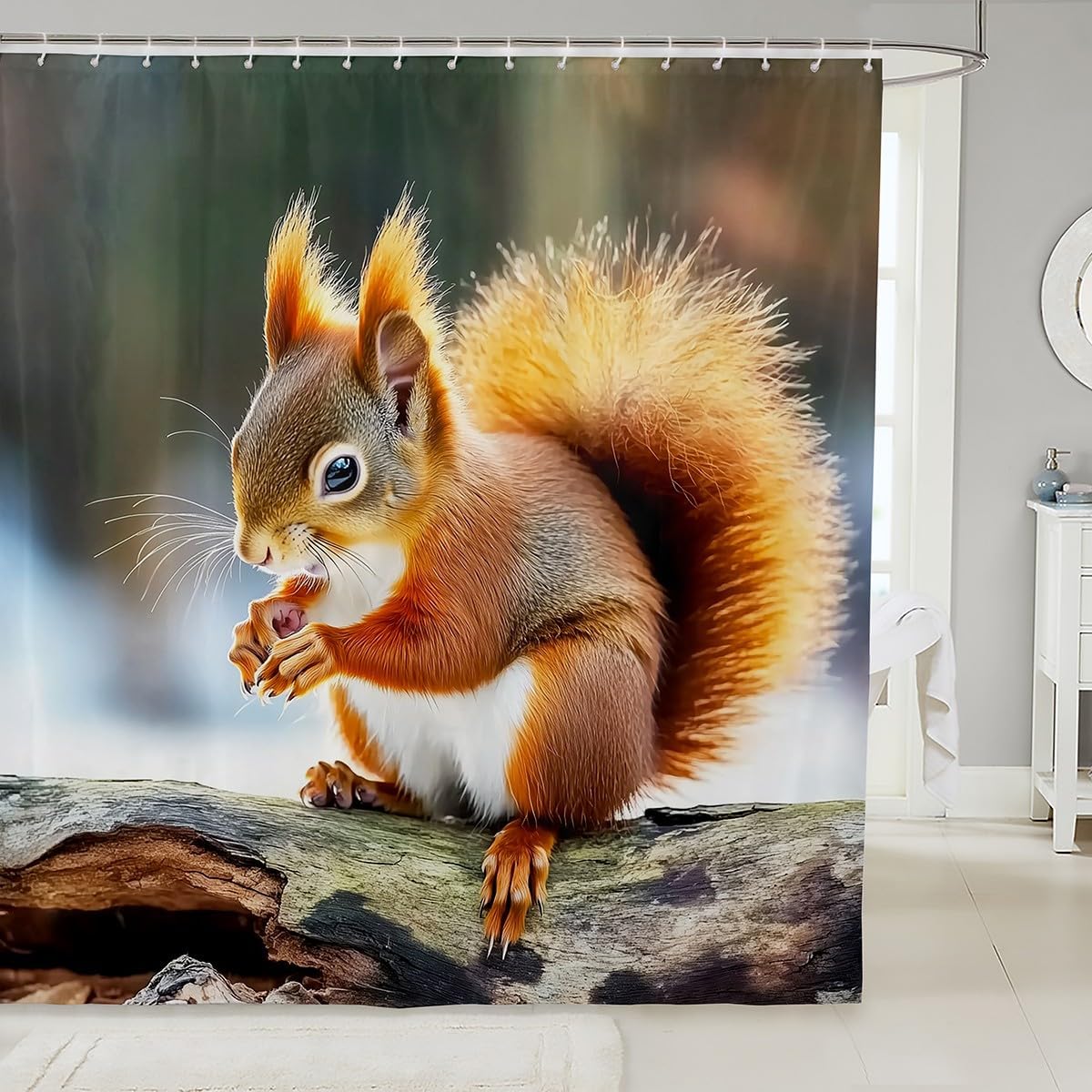 Erosebridal Boys Blue Black Shower Curtain 72" Wx84 L Mountain Bike Bathroom Curtain Extreme Sports Theme Bicycle Rider Printed Curtain Set with 12 Hooks