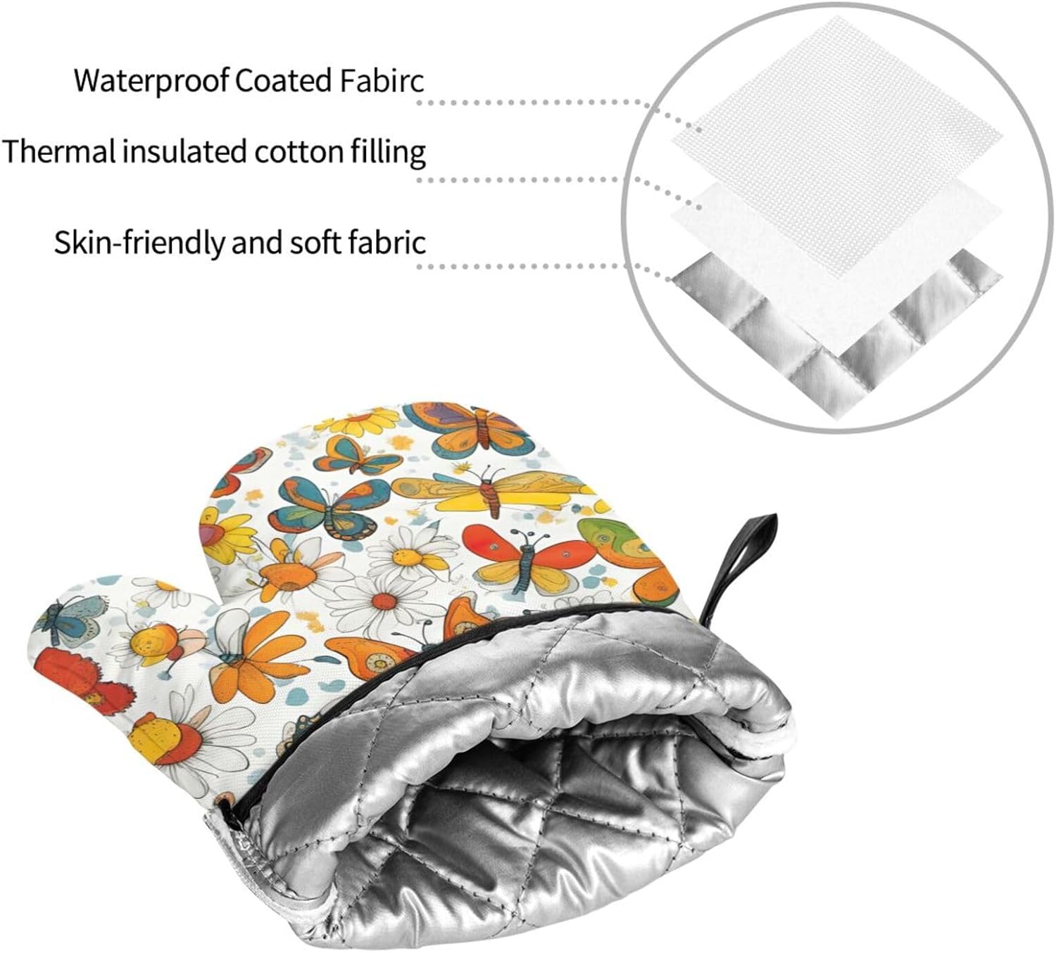 Butterfly Daisy Kitchen baking four piece set, fit for cooking and baking, oven, microwave, and outdoor barbecue