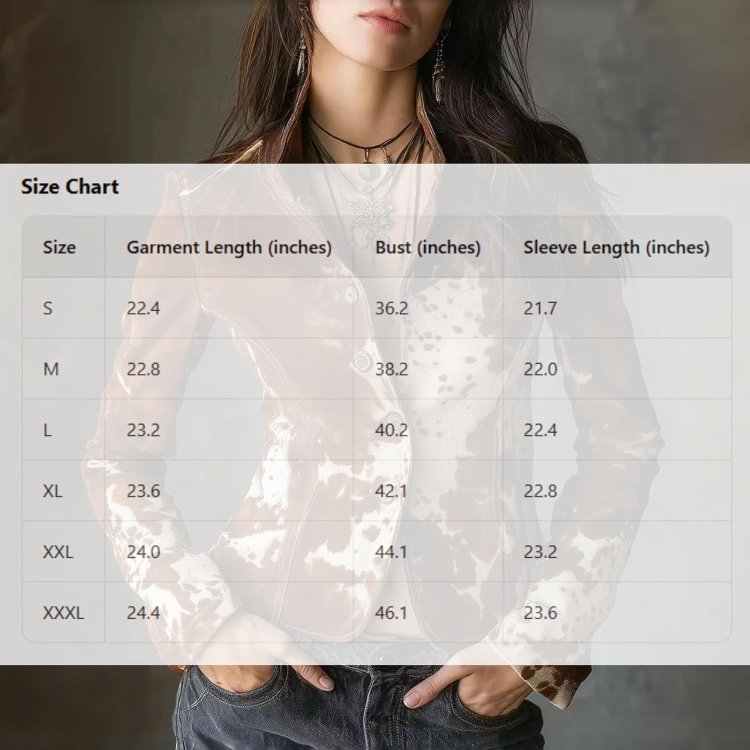 Women's Lapel Printed Long-Sleeved Jacket, Short Faux-Leather Y2k 90s Single-Breasted Retro Chic Small Suit Jacket