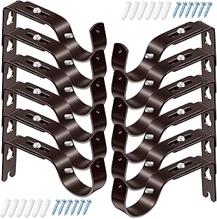 Frienda 12 Pcs Curtain Rod Brackets Adjustable Holder Wall for 1 Inch Di...