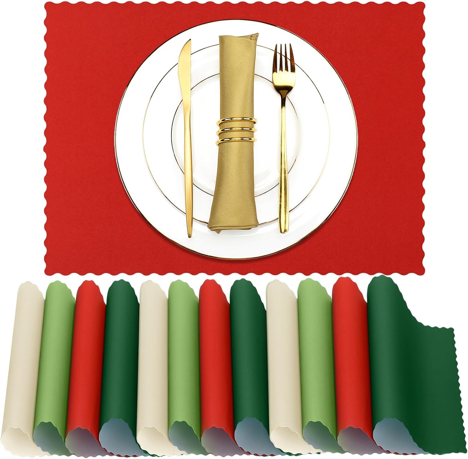 Panelee 120 Pcs Christmas Disposable Paper Placemats 10 x — free download