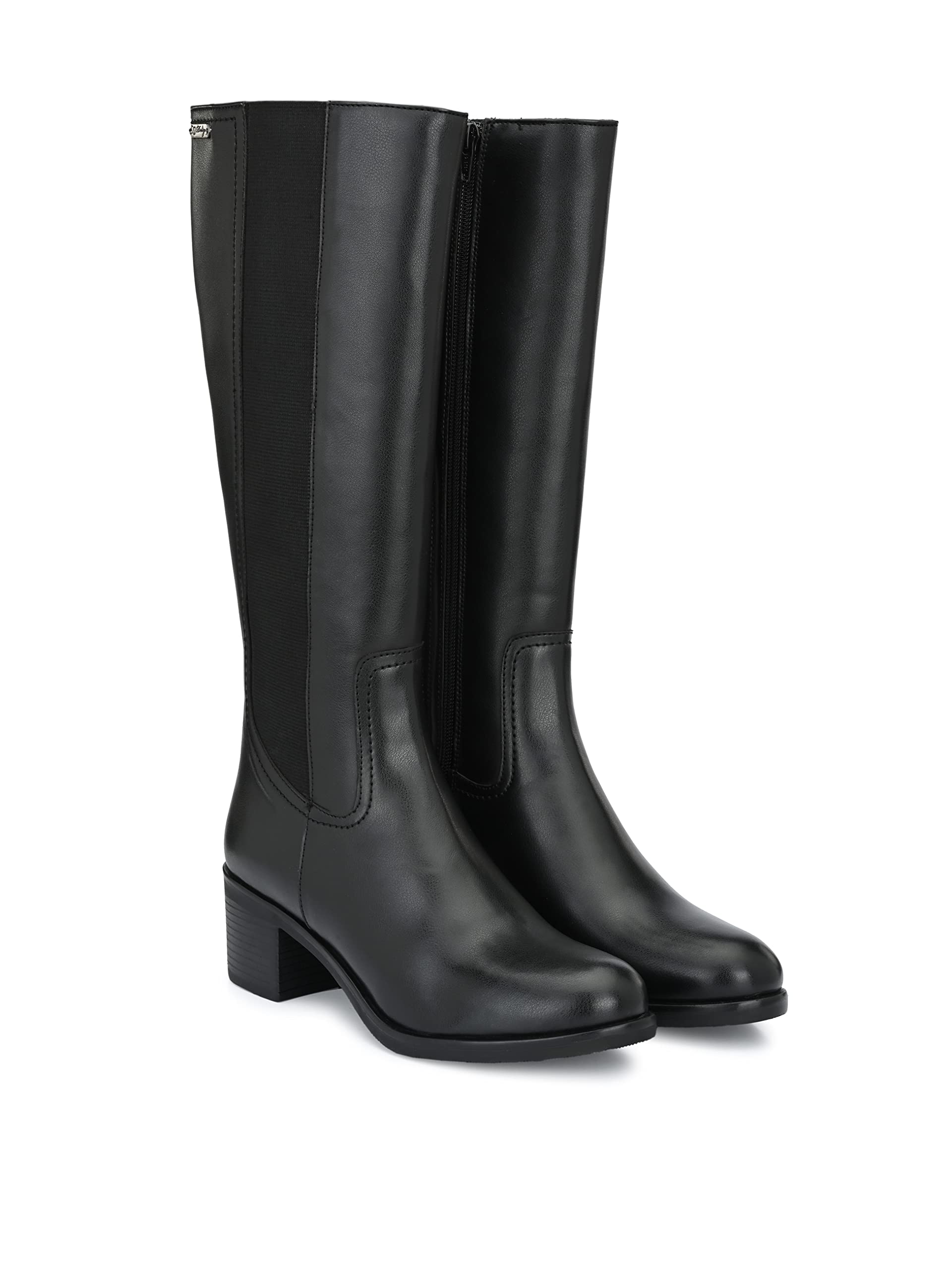 DelizeWomens Black Knee Boots 62235