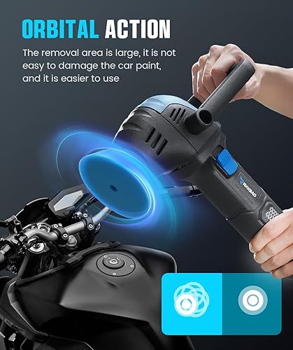 Miniatura 3 de Mini pulidora, 2 pulgadas3 pulgadas 750 W búfer de coche con orbital aleatorio de 0.472 in, mejora la eficiencia de trabajo en un 35%, con 16