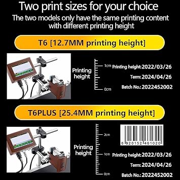 Industrial Inkjet Printers 12.7mm/25.4mm - Small Printer Inkjet Coder - Automatic Coding Machine for Expiry Date Printing - Online Inkjet Printer Thermal Inkjet Printer,25.4mm