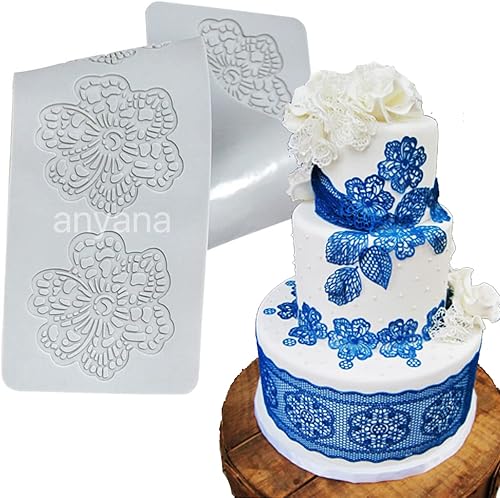 Miniatura 9 de Azúcar comestible gigante pastel de encaje de silicona estera en relieve textura fondant impresión estera de encaje decoración molde goma pasta